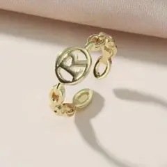 R ゴールド リング 指輪 アルファベット イニシャル