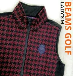 BEAMS GOLF ビームスゴルフ ジップベスト ウール 千鳥 レディース M
