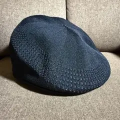 夏も涼しい　メッシュ　ハンチングベレー帽　ブラック　58cm