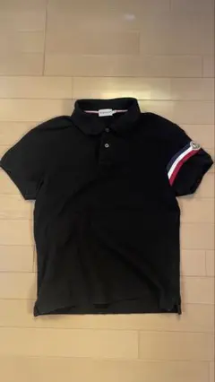 MONCLER ブラック ポロシャツ S タイト 短丈