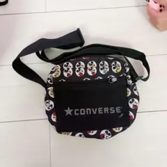 子ども用ショルダーバッグ ミッキー コンバース コラボ キッズ 鞄 黒