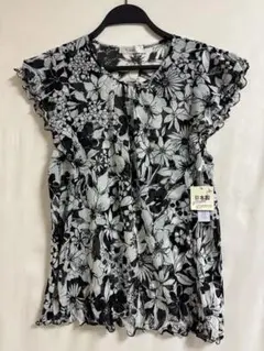 新品　Sisic 日本製　シースルー　花柄　袖裾フリル