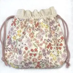 ハンドメイド　巾着袋　ミニ巾着袋　北欧　花柄