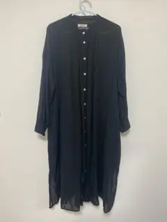 studio CLIP SUN VALLEY ブラックロングシャツワンピース 黒