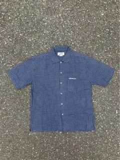PIKO ピコ　90s ヴィンテージ　半袖シャツ　古着　チェック　ネイビー