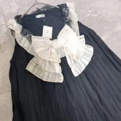 未使用・タグ付✨️　アクシーズファム　リボン　プリーツ　チュニック　ワンピース