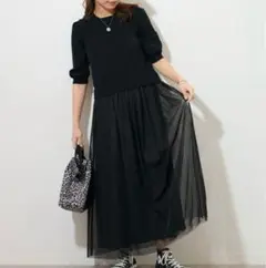 JOURNAL STANDARD ウォッシャブルチュールドッキングワンピース