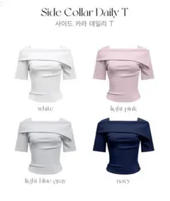 【未使用】QUNG Side Collar Daily Tシャツ ライトピンク