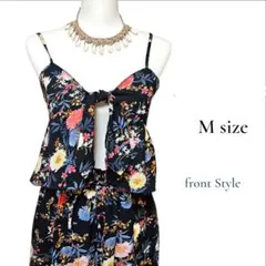 ❤ 花柄 ビスチェ フレアパンツ セットアップ ネイビー ❤1051