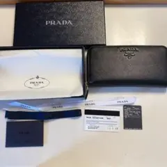 長財布 プラダ サフィアーノ シャイン ネロ