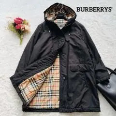 【極美品】BURBERRYS ロングダウンコート ノバチェック フード付 黒 M