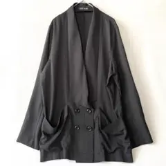 CECIL McBEE ドレープシアーカーディガンジャケット　黒　M ダブル美品