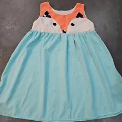 美品キツネデザイン ノースリーブワンピース 110cm