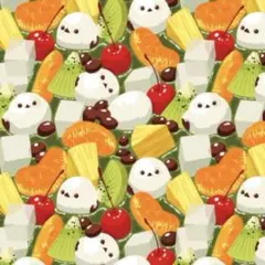 白玉あんみつ 抹茶 ★シマエナガ団子☆★オックス生地