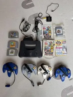 64 本体 コントローラー4つ 箱付大乱闘スマッシュブラザーズ含むゲーム付き
