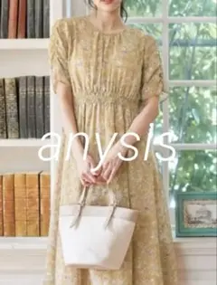 anysisフローラルジャガードワンピース　モカ　S