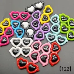 【122】ハート眼鏡カボション 29.5㎜ 20個 350円