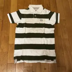 RUEHL No.925 ホワイト グリーン ストライプ ポロシャツ　サイズM