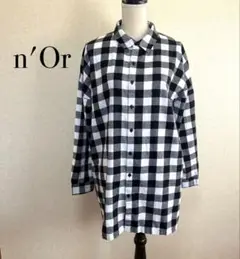 ノアール チェック柄ロングシャツ　サイズ1