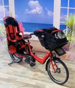 4257 電動自転車ヤマハ子供のせ 20インチ 超高性能バッテリー レッド