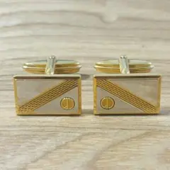 【高級】DUNHILL ダンヒル　ネクタイピン　dロゴ ゴールド×シルバー