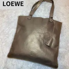 【超希少】ロエベ ゴールド ナッパレザー トートバッグ フリンジ アナグラム