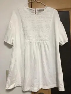美品 SM2サマンサモスモス スモッキング刺繍Tシャツ カットソー ギャザー