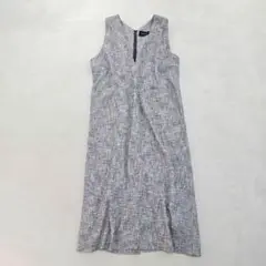 【美品】マルマリ　サマーツイードジャンパースカート　ワンピース　グレー　F