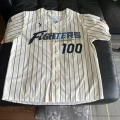 FIGHTERS ユニフォーム クリーム色 ストライプ F 50周年記念ユニ
