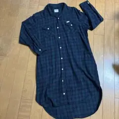 チェックロングシャツ