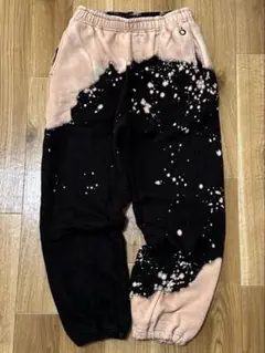 NOMA t.d スウェットパンツ ブリーチ加工 ブラック