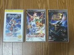 【３本セット】空の軌跡FC/新三國無双マルチレイド2/MHP3 PSP用ソフト