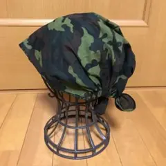 バンダナキャップ 緑色迷彩柄