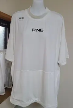 PING 吸汗速乾モックネックシャツ ホワイト