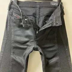 最終価格❣️美品❣️ディーゼル❣️コーティング❣️ストレッチ抜群❣️バイカー❣️裾ファスナー