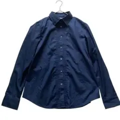UNIQLO ユニクロ UVカット ストレッチ ピンタックシャツ L ネイビー