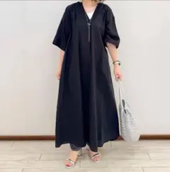 グリーンレーベルリラクシング　フレンチリネンシャツワンピース