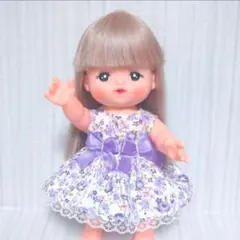 ＊676＊メルちゃん服花柄リボンワンピース