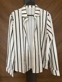 長袖 ストライプシャツ 春秋服 ビジネス カジュアルシャツD