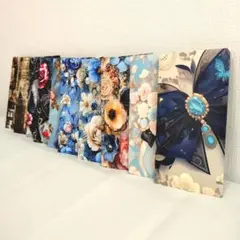 ポチ袋　長封筒　平袋 ブルー ＆ ダーク系　ギフト　 ハンドメイド　◇136