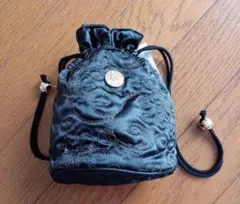 ピエールバルマン　巾着　ブラック×ゴールド刺繍　リバーシブル　新品