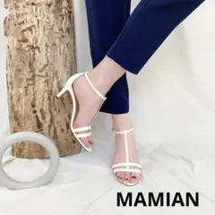 ☆美品☆MAMIAN マミアン Tストラップサンダル ホワイト Ｍサイズ
