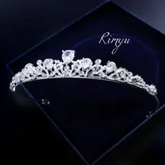 【赤字特価】キュービックジルコニア　ウェディングアクセサリーブライダルティアラ3