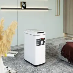 【新品】センサー式自動ゴミ箱 50L ホワイト 上向き