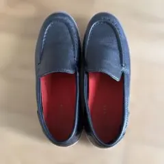 黒 レザー スリッポン 赤内側　コールハーン