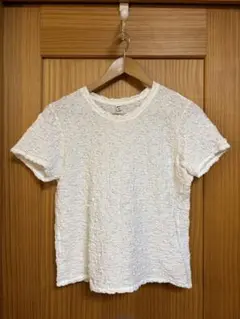 ユニクロ ホワイト テクスチャー Tシャツ 半袖