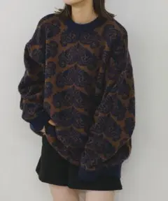 whimsic アラベスクパターンジャガードニット