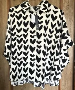 新品 Pauline Bleu ポリーヌ ブロー ハート ドルマン シャツ タグ