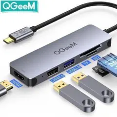 QGeem USBハブ USB-C 5in1 USB 3.0 変換 アダプター