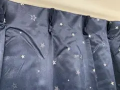 2級遮光カーテン100×135cm2枚ネイビー星柄